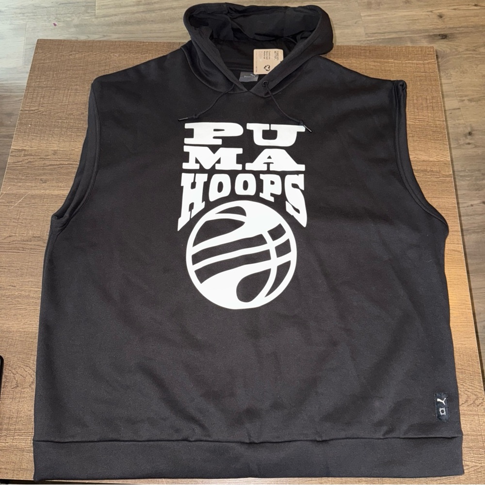 Puma Hoops Posterize 2.0 Sleeveless Hoodie Men’s 4XL Big & Tall Black New